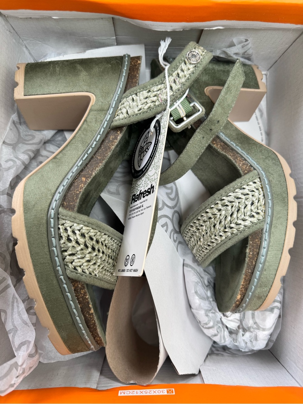 Refresh Olive Green Braided Platform Heels - Picture 2 of 2